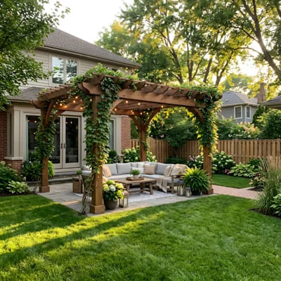 Outdoor Living: The Complete Guide to Patios, Verandahs, Pools, and Designing Comfortable Spaces Beyond the Home 30 residential backyard pergola