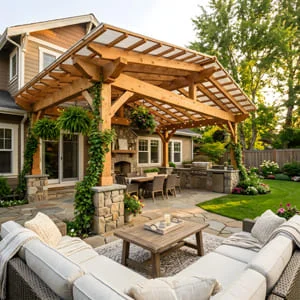Covered Patios and Pergola Enclosures: Extending Outdoor Living Into Every Season 7 Residential covered patio with pergola