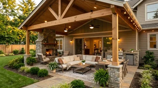 Covered Patios and Pergola Enclosures: Extending Outdoor Living Into Every Season 5 Residential covered patio