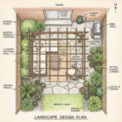 Outdoor Living on a Budget: Family Areas, Shade, and Seating 2 Small outdoor plan