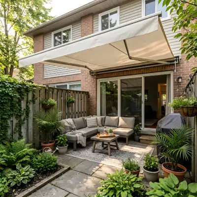 Outdoor Living on a Budget: Family Areas, Shade, and Seating 3 Small residential retractable awning